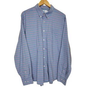 Southern Tide Trim Fit Pink & Blue Striped Long Sleeve Button-up Shirt - XL